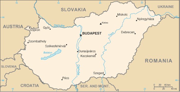 Hungary of map